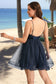 Harper A-line V-Neck Short/Mini Tulle Homecoming Dress With Pleated DKP0020471