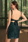 Madelyn Sheath/Column Square Short/Mini Sequin Homecoming Dress DKP0020476