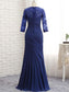 Mimi Trumpet/Mermaid Chiffon Lace Sweetheart 3/4 Sleeves Floor-Length Mother of the Bride Dresses DKP0020442