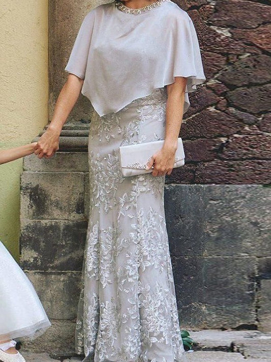 Gianna Sheath/Column Lace Scoop Sleeveless Floor-Length Mother of the Bride Dresses DKP0020283