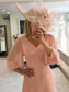 Alissa A-Line/Princess Chiffon Ruffles V-neck 3/4 Sleeves Tea-Length Mother of the Bride Dresses DKP0020295