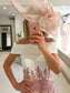 Ursula Sheath/Column Lace Off-the-Shoulder Sleeveless Tea-Length Mother of the Bride Dresses DKP0020296