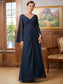 Heaven A-Line/Princess Chiffon Applique V-neck Long Sleeves Floor-Length Mother of the Bride Dresses DKP0020335
