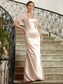 Claire Sheath/Column Satin Lace Sweetheart Short Sleeves Floor-Length Mother of the Bride Dresses DKP0020314