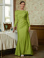 Valentina Sheath/Column Jersey Ruched Scoop Long Sleeves Floor-Length Mother of the Bride Dresses DKP0020352