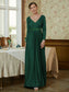 Nyla A-Line/Princess Jersey Beading V-neck Long Sleeves Sweep/Brush Train Mother of the Bride Dresses DKP0020357