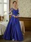 Vivian A-Line/Princess Satin Applique V-neck Long Sleeves Floor-Length Mother of the Bride Dresses DKP0020358