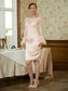 Asia Sheath/Column Satin Lace Scoop Long Sleeves Knee-Length Mother of the Bride Dresses DKP0020315