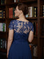 Marisol A-Line/Princess Chiffon Applique Bateau Short Sleeves Tea-Length Mother of the Bride Dresses DKP0020275
