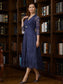 Dayana A-Line/Princess Chiffon Ruched V-neck Sleeveless Tea-Length Mother of the Bride Dresses DKP0020277