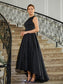 Grace A-Line/Princess Lace Applique Scoop Sleeveless Asymmetrical Mother of the Bride Dresses DKP0020256