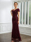Marlie Sheath/Column Lace Ruched V-neck Short Sleeves Floor-Length Mother of the Bride Dresses DKP0020246