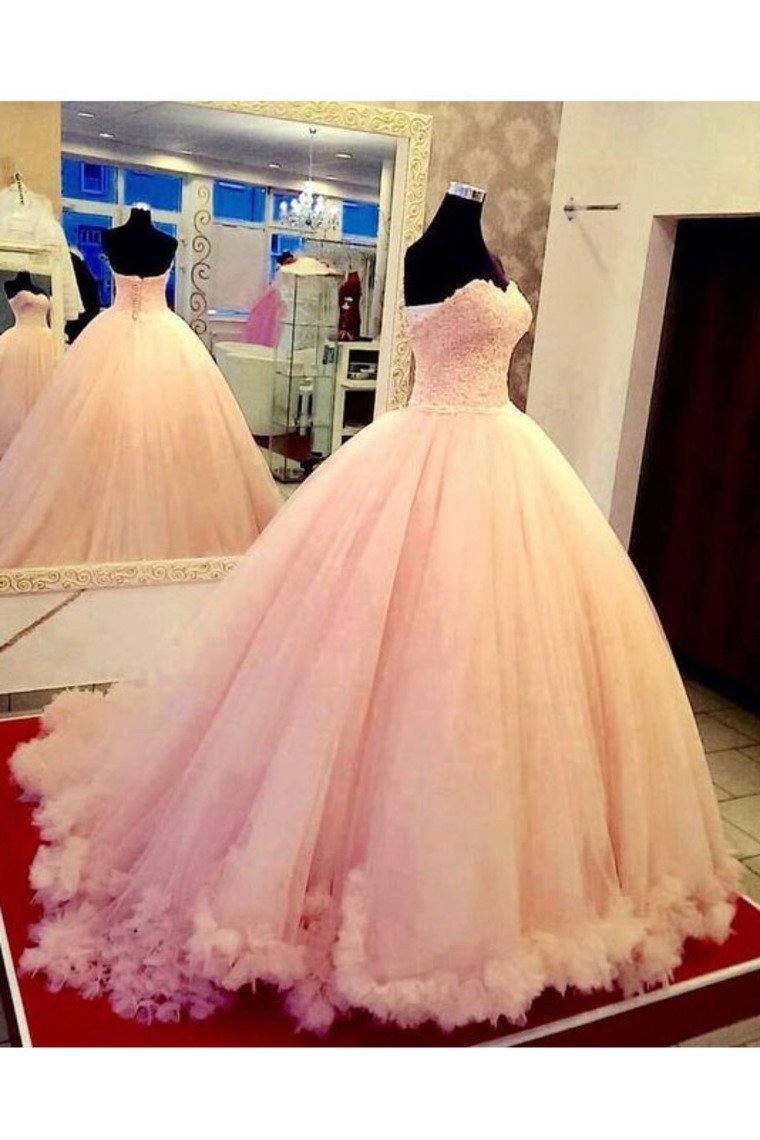 2024 Quinceanera Dresses Sweetheart Tulle With Applique Ball Gown