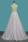 2024 A Line Organza Spaghetti Straps Wedding Dresses With Applique And Beads Open Back