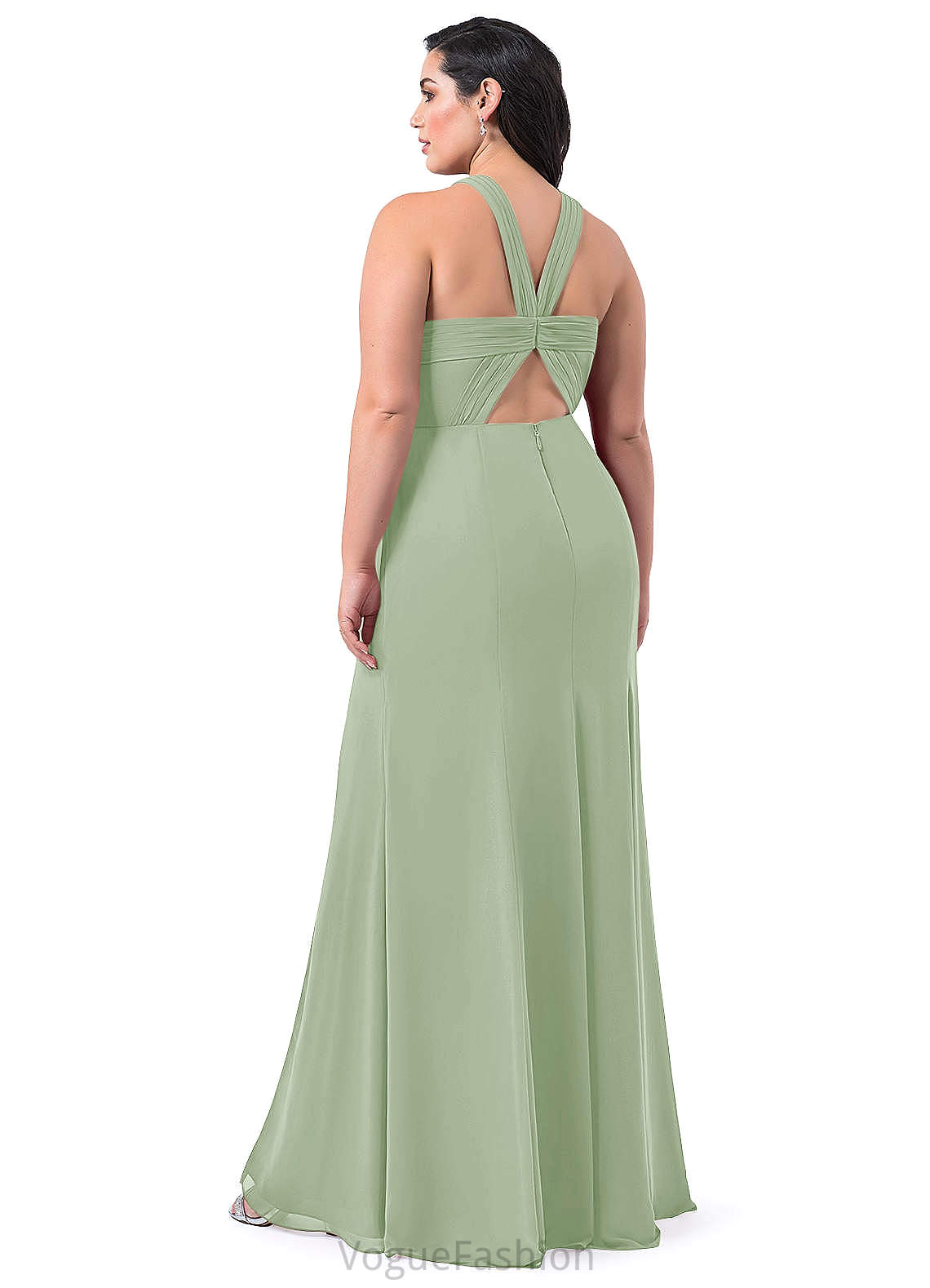 Krystal Floor Length Sleeveless Spaghetti Staps Natural Waist A-Line/Princess Bridesmaid Dresses