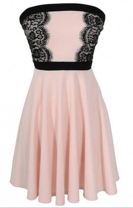 Strapless Pleated Dusty A Line Lace Homecoming Dresses Satin Aurora Rose Flowers Knee Length