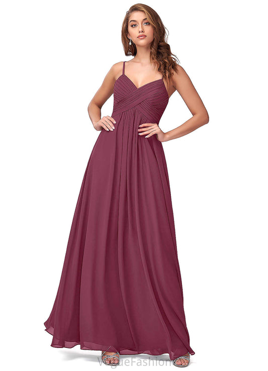 Cloe Sleeveless V-Neck Floor Length Natural Waist A-Line/Princess Bridesmaid Dresses