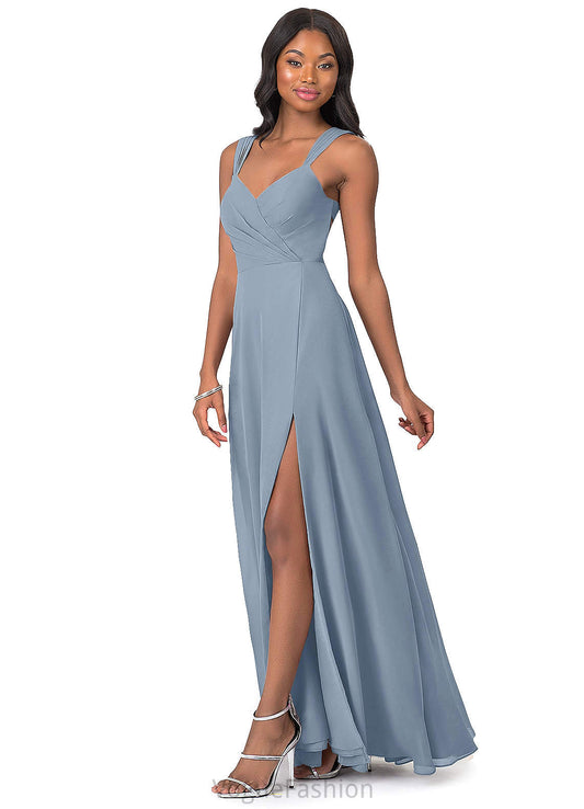 Elvira Natural Waist A-Line/Princess One Shoulder Floor Length Sleeveless Bridesmaid Dresses