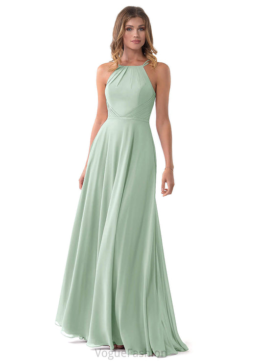 Sarahi A-Line/Princess Floor Length Spaghetti Staps Sleeveless Natural Waist Bridesmaid Dresses