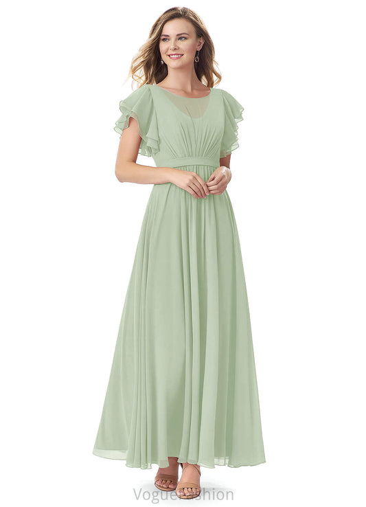 Hannah Tea Length A-Line/Princess Natural Waist Spaghetti Staps Sleeveless Bridesmaid Dresses