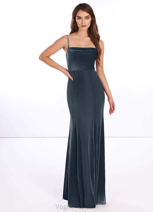 Kristin Sleeveless Floor Length Natural Waist A-Line/Princess Spaghetti Staps Bridesmaid Dresses