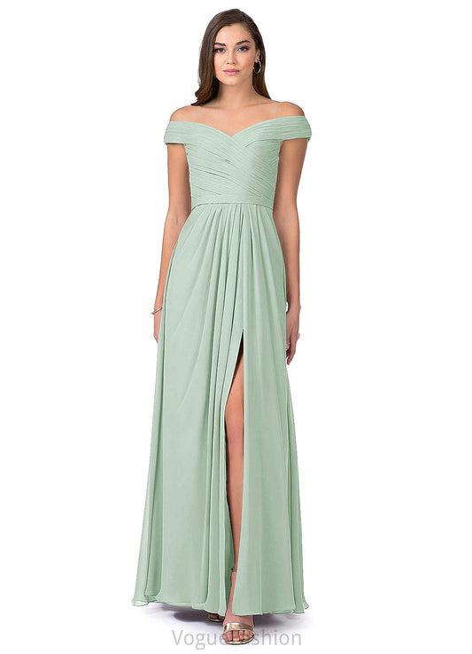 Leanna Natural Waist V-Neck Floor Length Sleeveless A-Line/Princess Bridesmaid Dresses