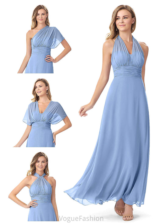Aryana A-Line/Princess V-Neck Floor Length Sleeveless Natural Waist Bridesmaid Dresses