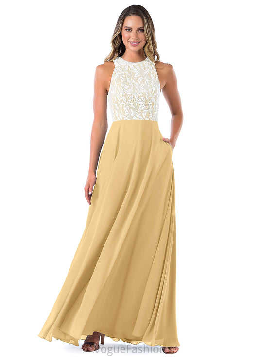 Kailey Natural Waist Sleeveless Floor Length A-Line/Princess Spaghetti Staps Bridesmaid Dresses