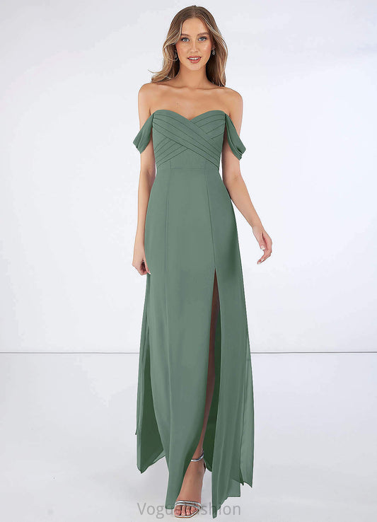 Bianca Sleeveless Trumpet/Mermaid Natural Waist Floor Length Bridesmaid Dresses