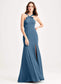 Audrey Natural Waist Spaghetti Staps Tea Length A-Line/Princess Sleeveless Bridesmaid Dresses