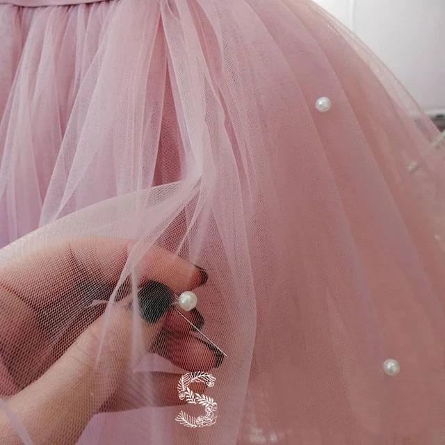Lovely Pretty Pink Round Neck Tulle Flower Girl Dresses, Cheap Wedding Little Girl SRS15258