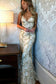 Sparkly Open Back Sequin Shiny Sheath Long Champagne Prom Dresses