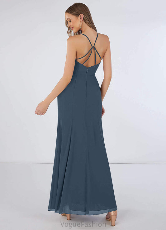 Mikaela Floor Length Natural Waist One Shoulder A-Line/Princess Sleeveless Bridesmaid Dresses