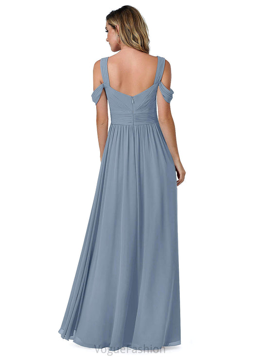 Hanna Spaghetti Staps Sleeveless Natural Waist A-Line/Princess Floor Length Bridesmaid Dresses