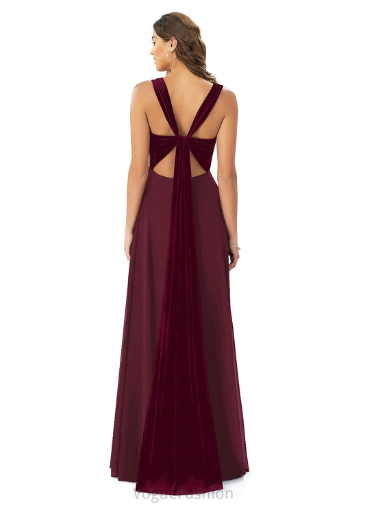 Rosalyn Sleeveless Floor Length Scoop Natural Waist A-Line/Princess Bridesmaid Dresses