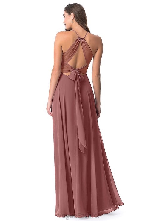 Evie Sleeveless Floor Length Straps Natural Waist A-Line/Princess Bridesmaid Dresses