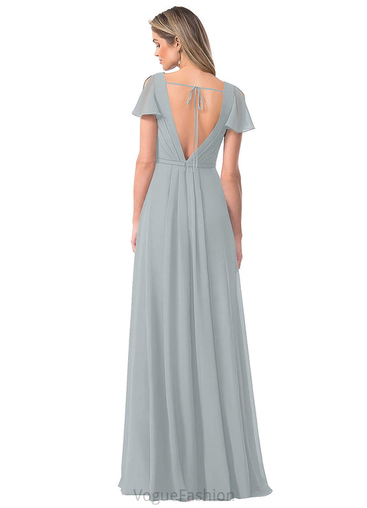 Kim A-Line/Princess Floor Length Natural Waist Spaghetti Staps Sleeveless Bridesmaid Dresses