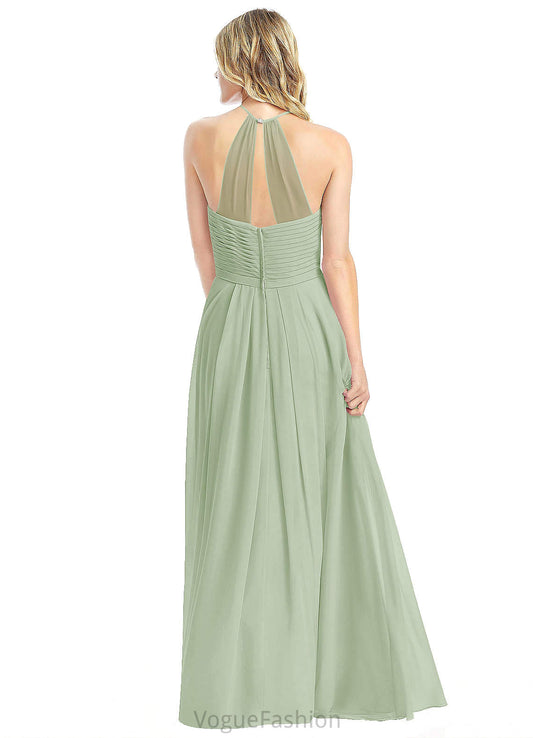 Erica Natural Waist Floor Length Sleeveless Scoop A-Line/Princess Bridesmaid Dresses