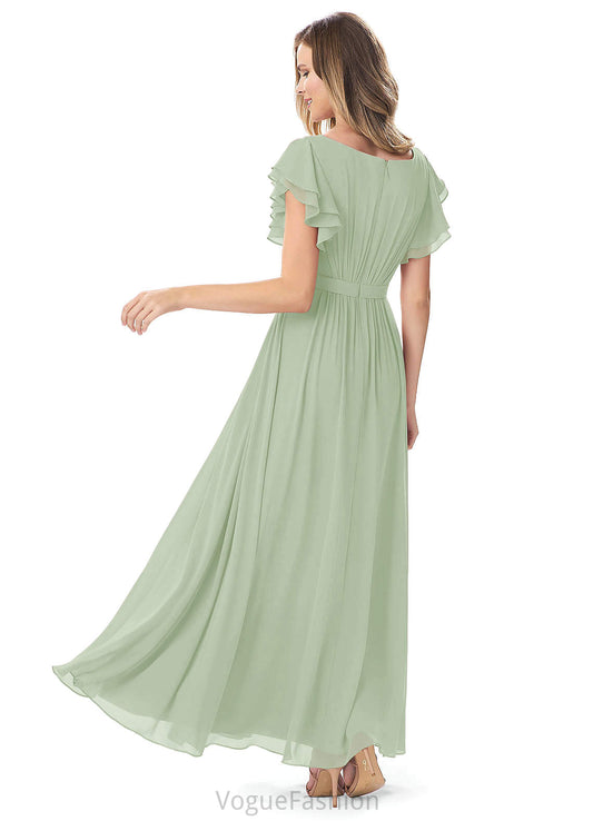Hannah Tea Length A-Line/Princess Natural Waist Spaghetti Staps Sleeveless Bridesmaid Dresses