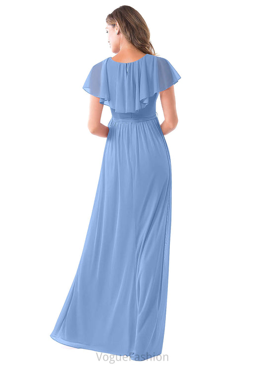 Melinda Floor Length A-Line/Princess Natural Waist Scoop Sleeveless Bridesmaid Dresses