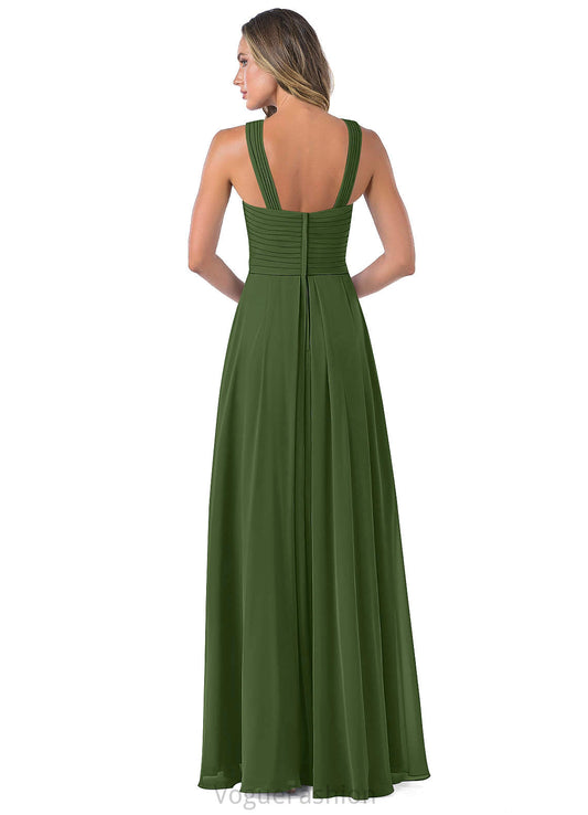 Anne Scoop Natural Waist Floor Length Sleeveless A-Line/Princess Bridesmaid Dresses