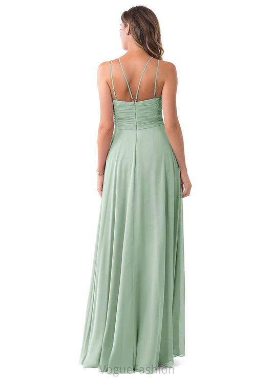 Sarahi A-Line/Princess Floor Length Spaghetti Staps Sleeveless Natural Waist Bridesmaid Dresses