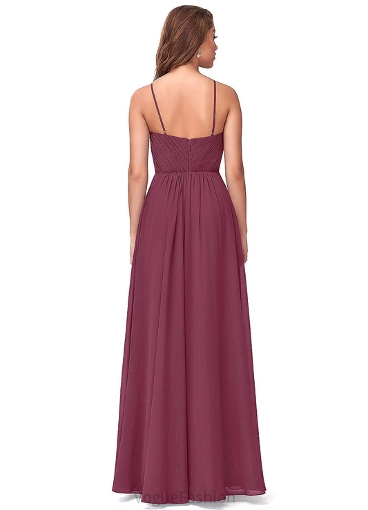 Cloe Sleeveless V-Neck Floor Length Natural Waist A-Line/Princess Bridesmaid Dresses