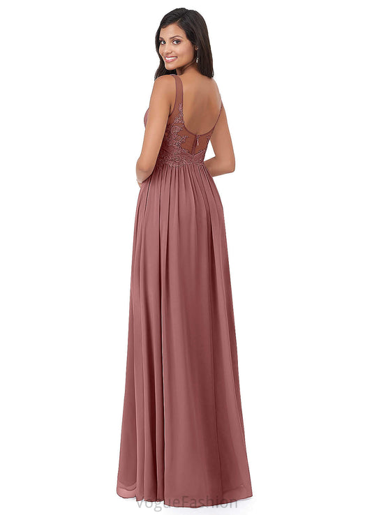 Myah Sleeveless Natural Waist Trumpet/Mermaid Scoop Floor Length Bridesmaid Dresses