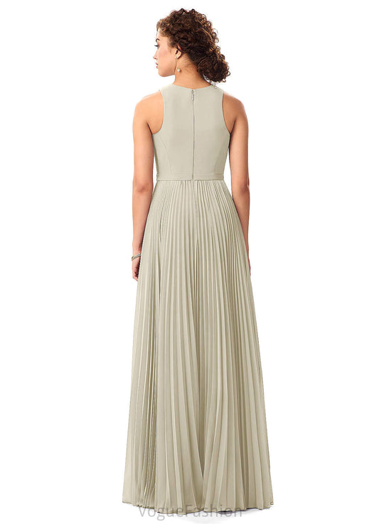 Jazlyn A-Line/Princess Floor Length Natural Waist Spaghetti Staps Sleeveless Bridesmaid Dresses