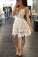 Spaghetti Straps A Line Homecoming Dresses Lace Above Knee Length