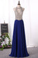 Sexy Scoop-Neck A Line Prom Dresses Chiffon With Beaded Bodice Zipper Up