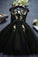 Black Scoop A Line Tulle With Applique Homecoming Dresses