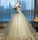Ball Gown Strapless Appliques Beads Tulle Quinceanera Dresses with Lace up, Prom Dresses SJS15564