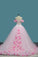 Tulle Ball Gown Off The Shoulder Quinceanera Dresses With Handmade Flower